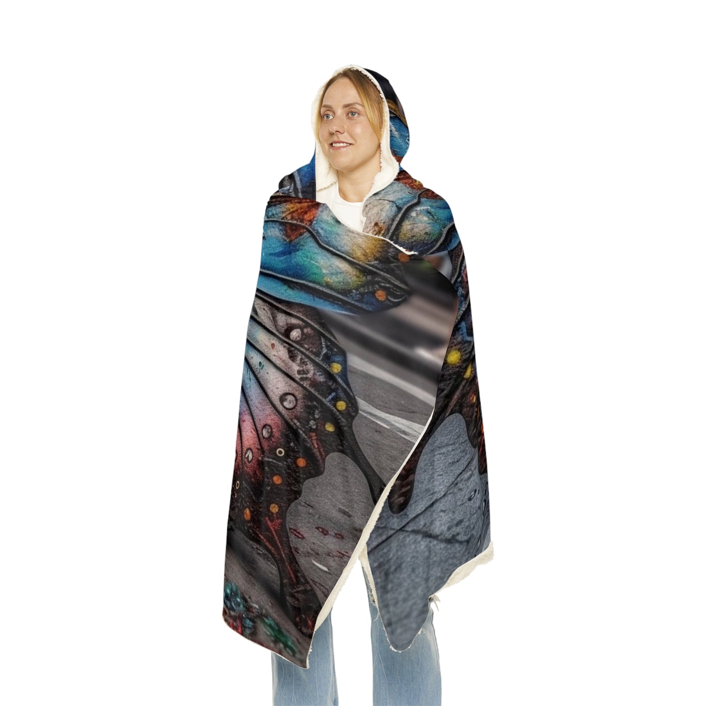 Snuggle Hooded Blanket Liquid Street Butterfly 4