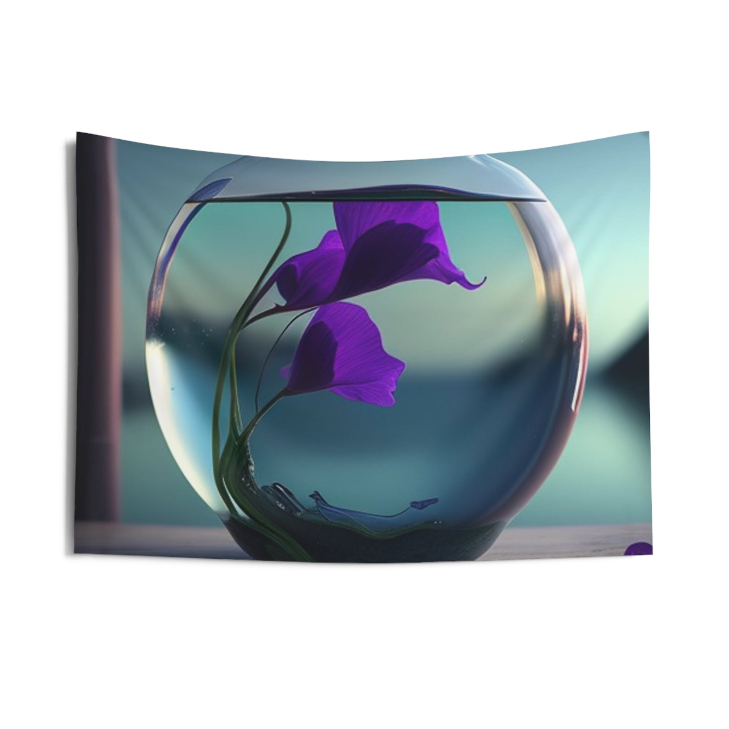 Indoor Wall Tapestries Purple Sweet pea in a vase 2