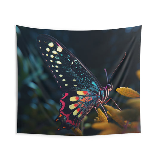 Indoor Wall Tapestries Hyper Colorful Butterfly Macro 2