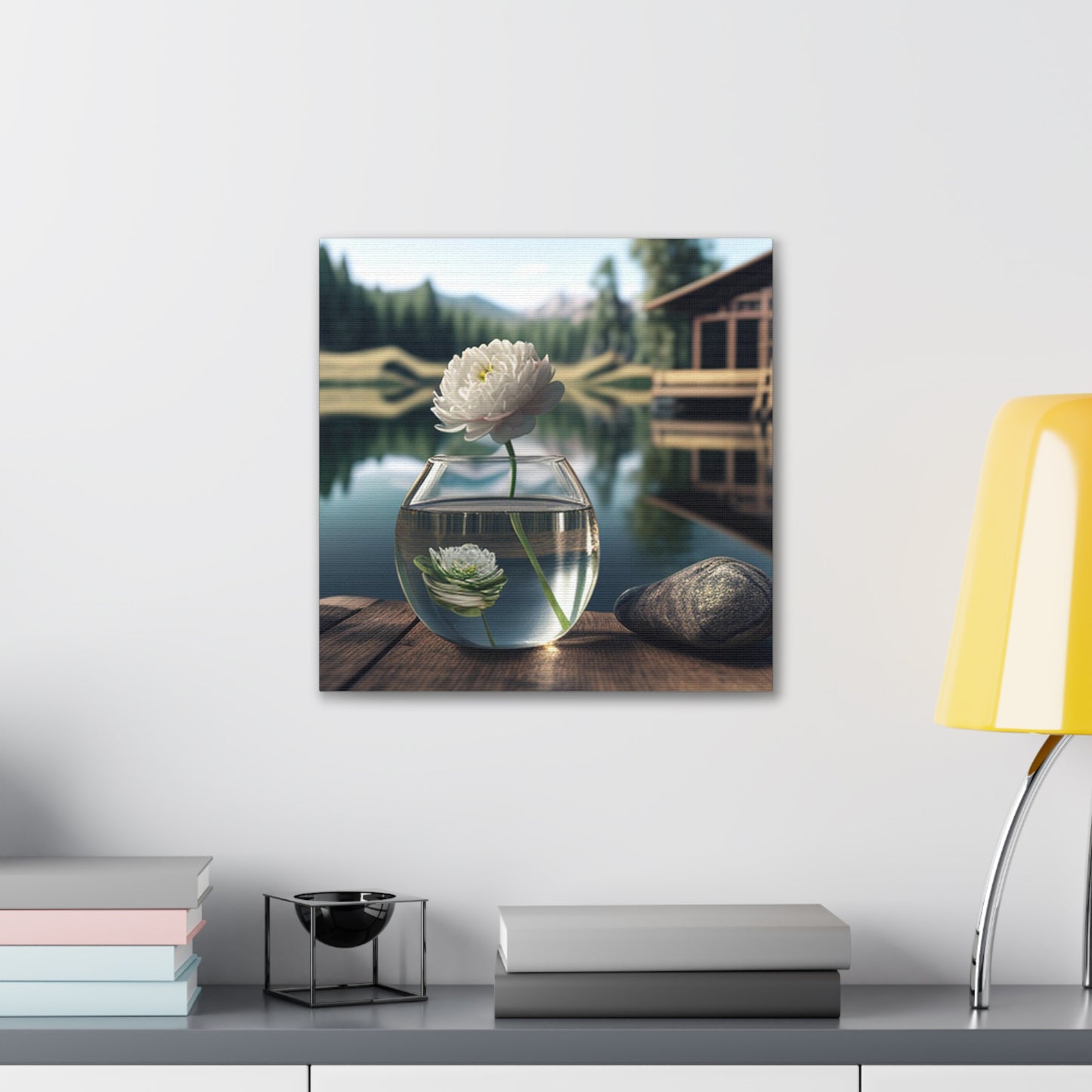 Canvas Gallery Wraps White Peony glass vase 2