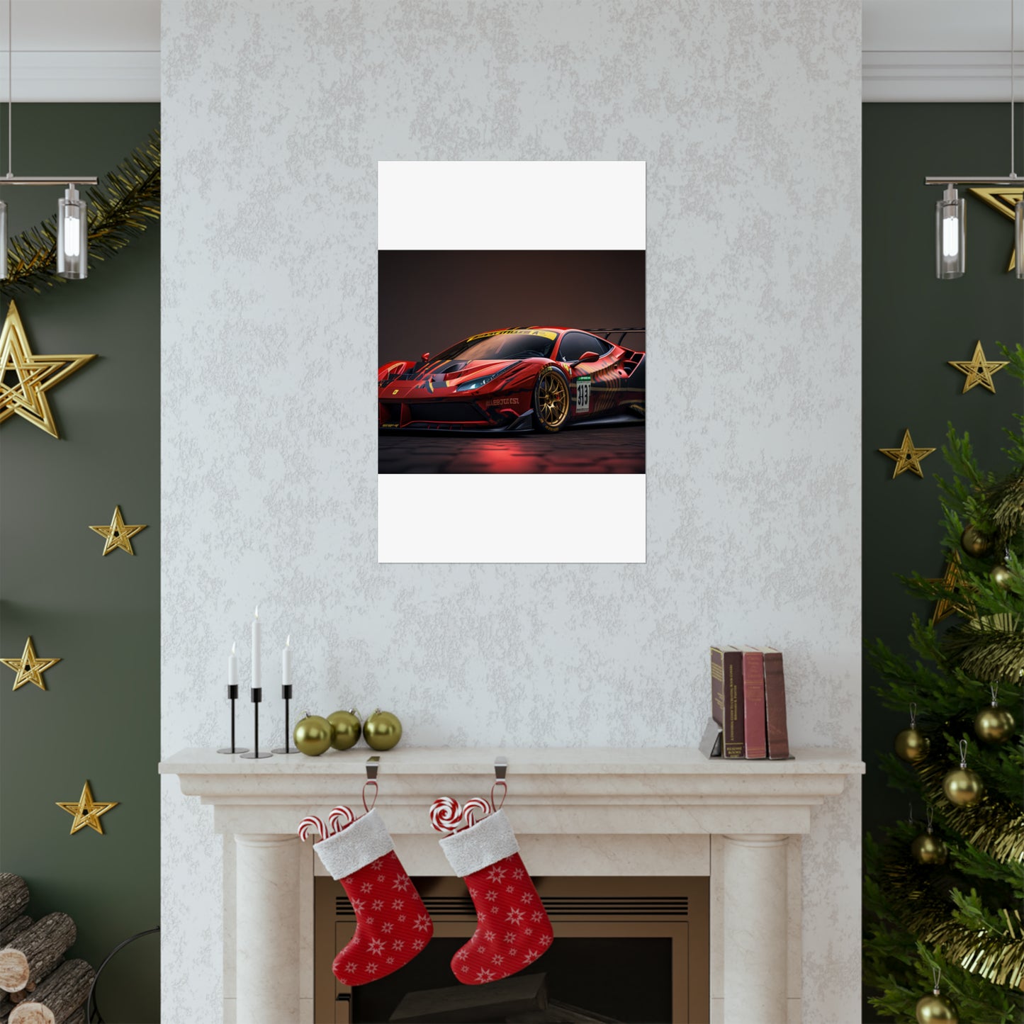 Premium Matte Vertical Posters Ferrari Red 1