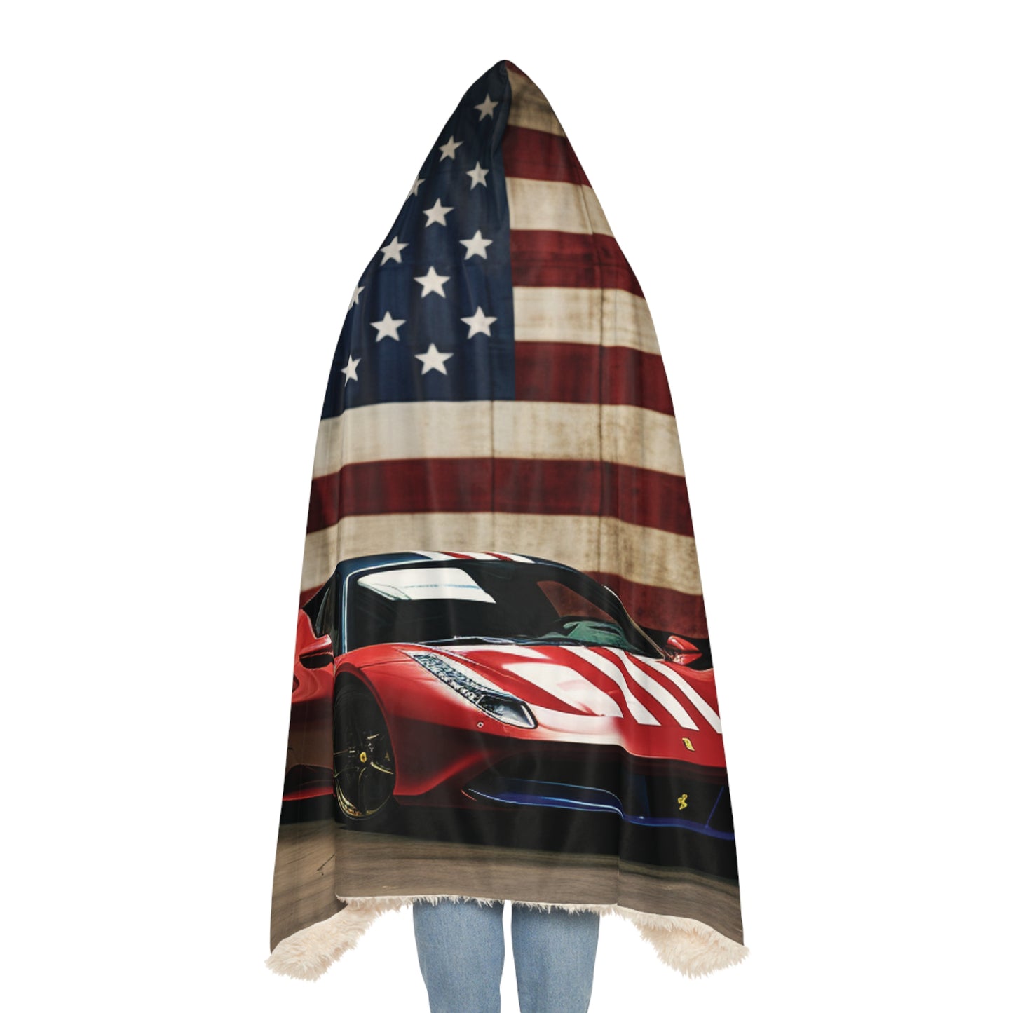 Snuggle Hooded Blanket American Flag Farrari 4