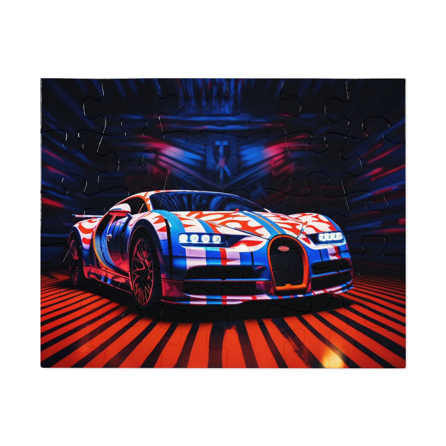 Jigsaw Puzzle (30, 110, 252, 500,1000-Piece) Macro Bugatti American Flag 1