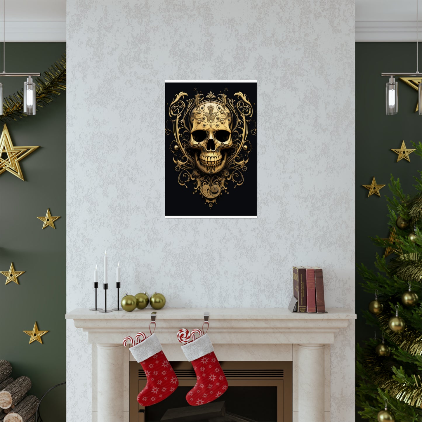 Premium Matte Vertical Posters Skull Treble Clef 3