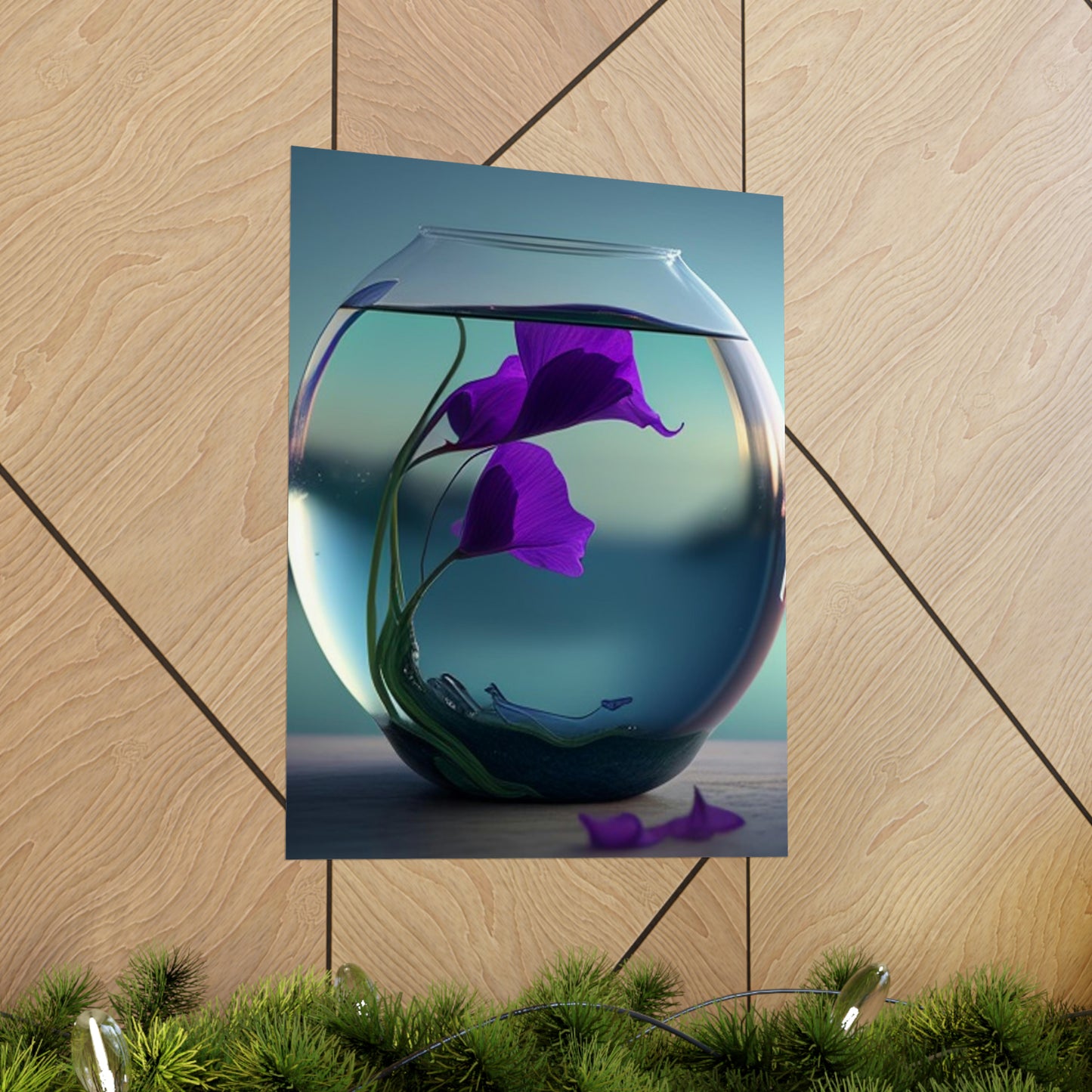 Premium Matte Vertical Posters Purple Sweet pea in a vase 2