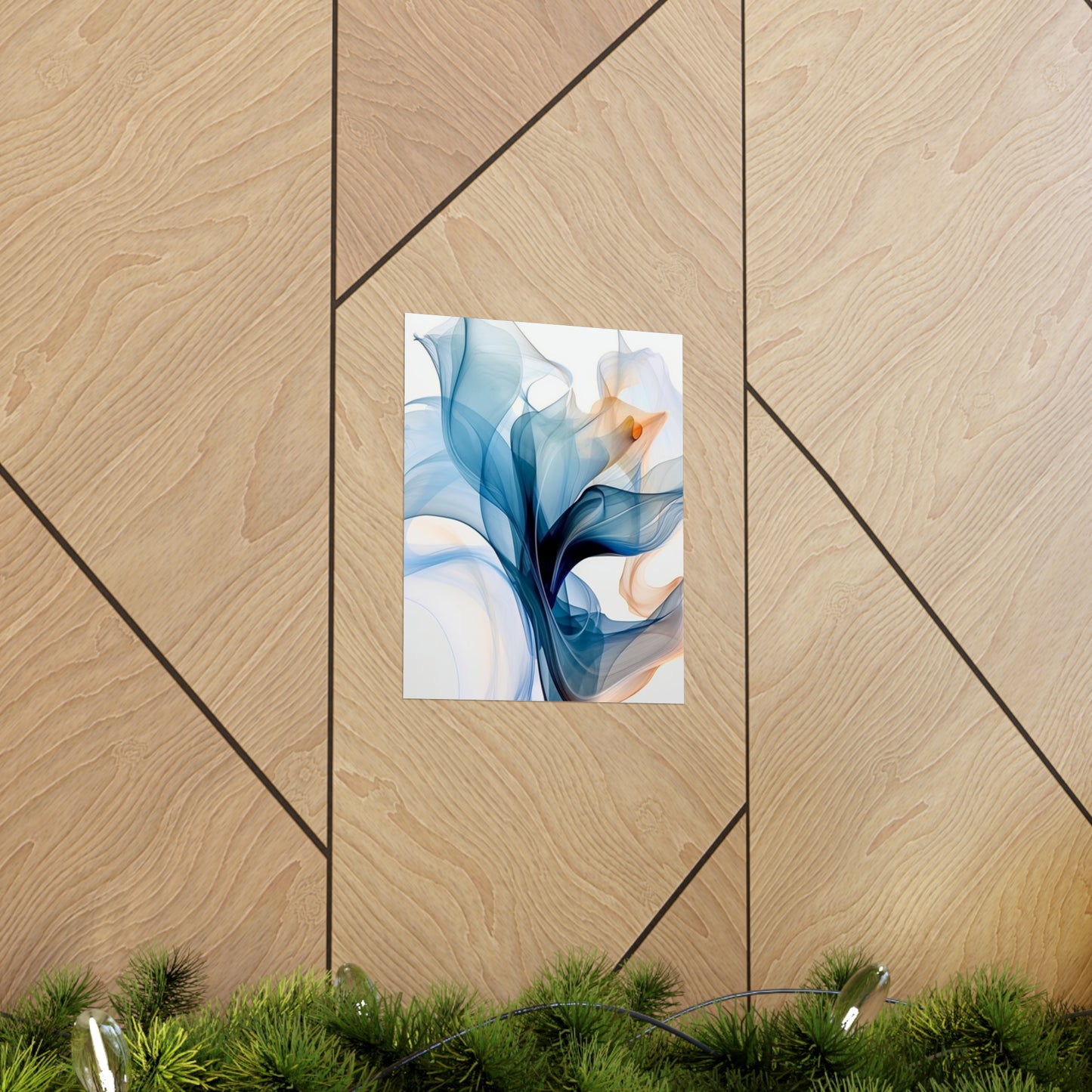 Premium Matte Vertical Posters Blue Tluip Abstract 3