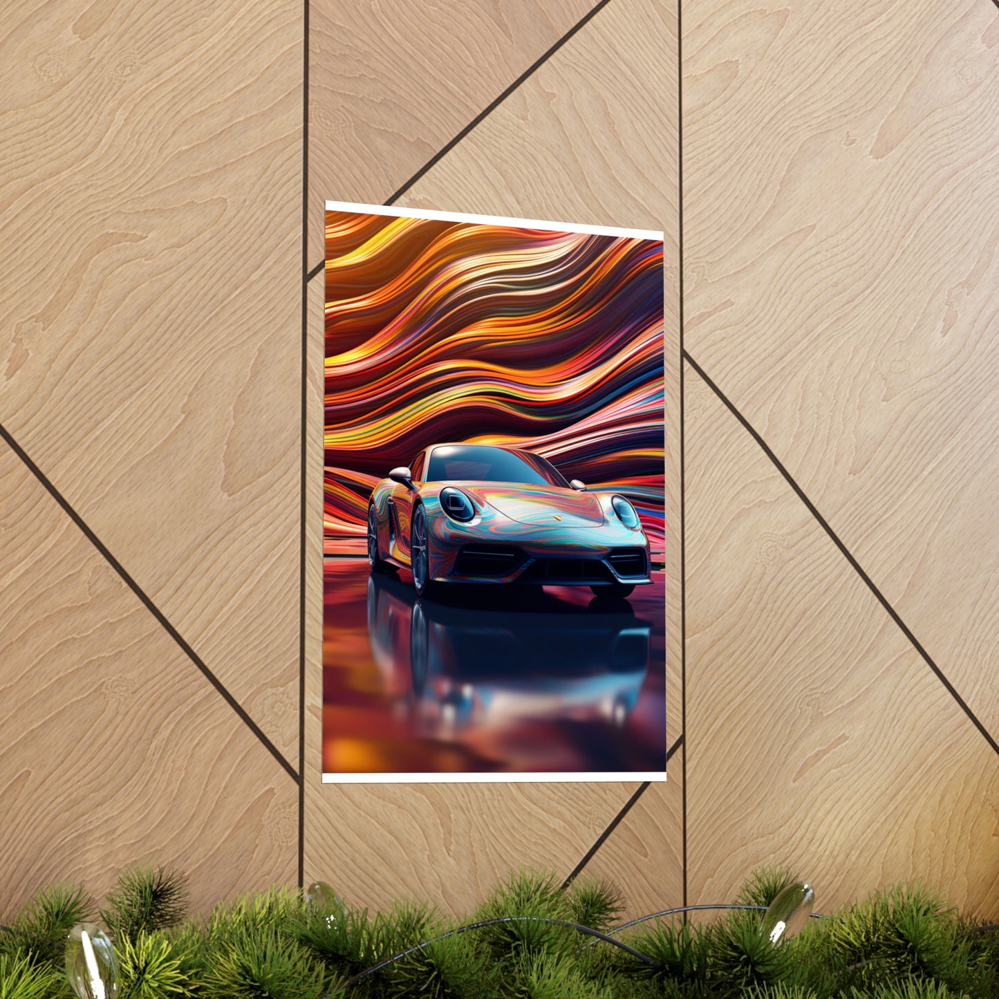 Premium Matte Vertical Posters Porsche Water Fusion 1