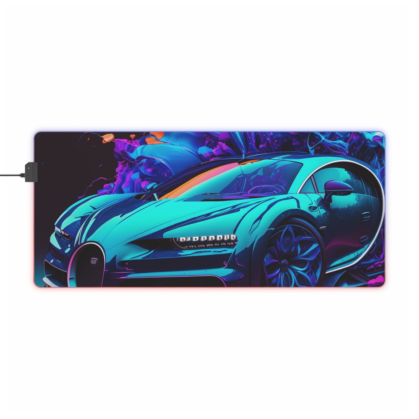 LED Gaming Mouse Pad Bugatti Neon Chiron 3