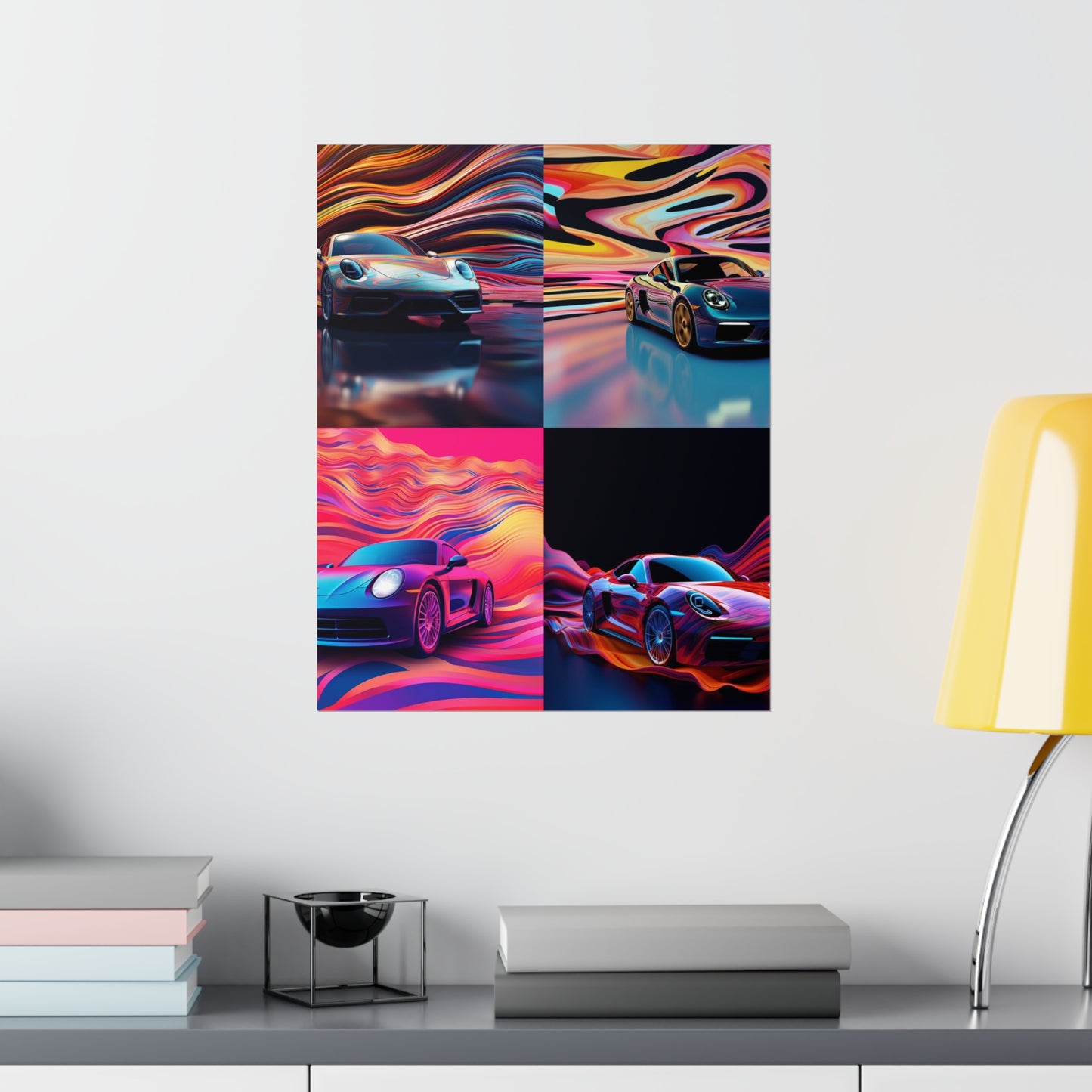 Premium Matte Vertical Posters Porsche Water Fusion 5