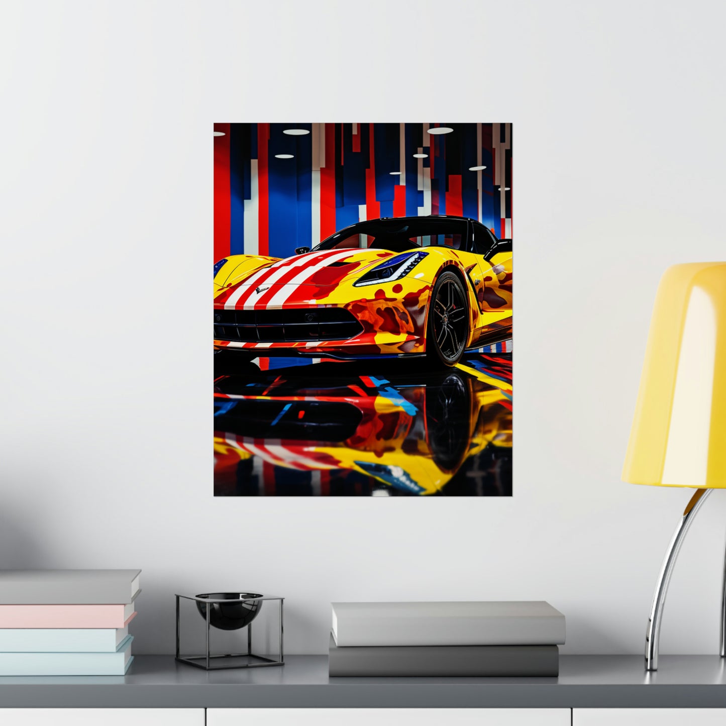 Premium Matte Vertical Posters Macro Flag Ferrari 4