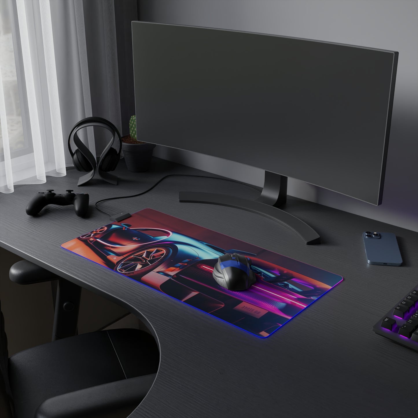 LED Gaming Mouse Pad Hyper Bugatti Neon Chiron 2