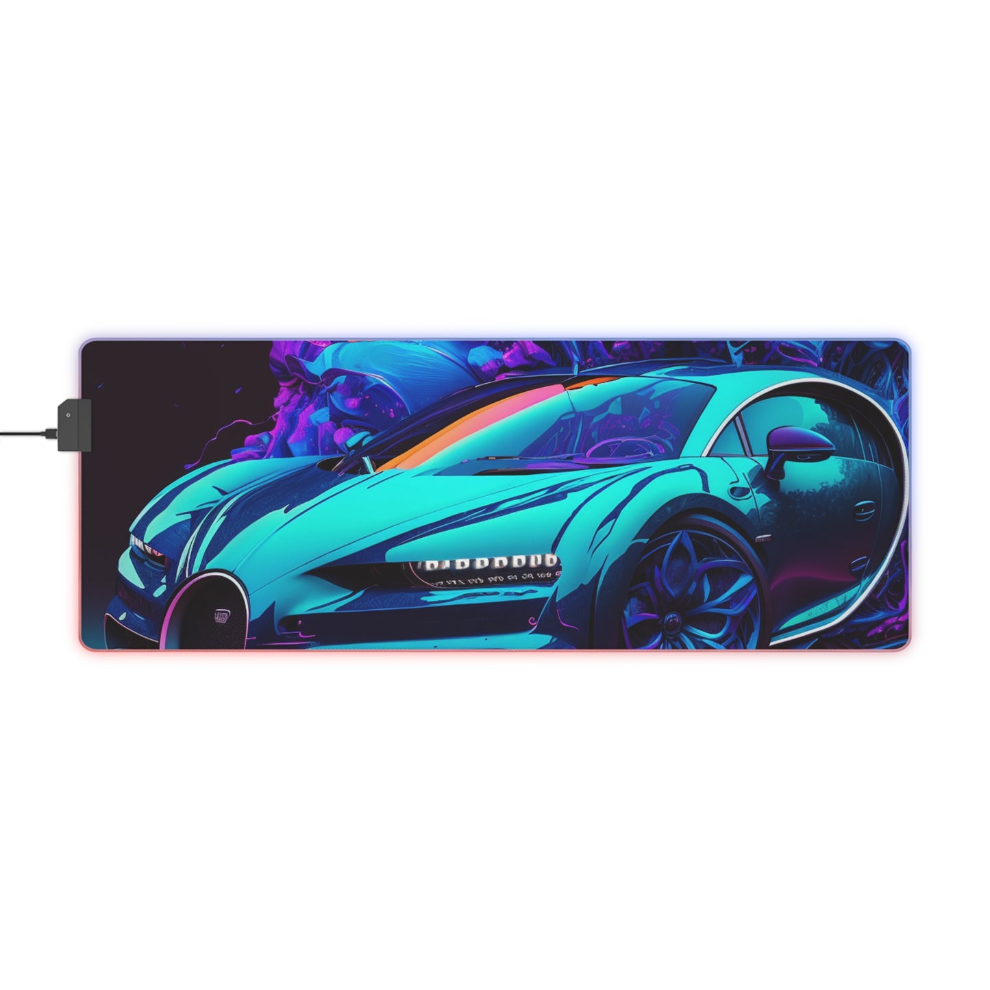 LED Gaming Mouse Pad Bugatti Neon Chiron 3