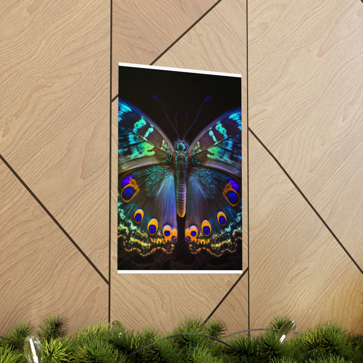 Premium Matte Vertical Posters Neon Hue Butterfly 3