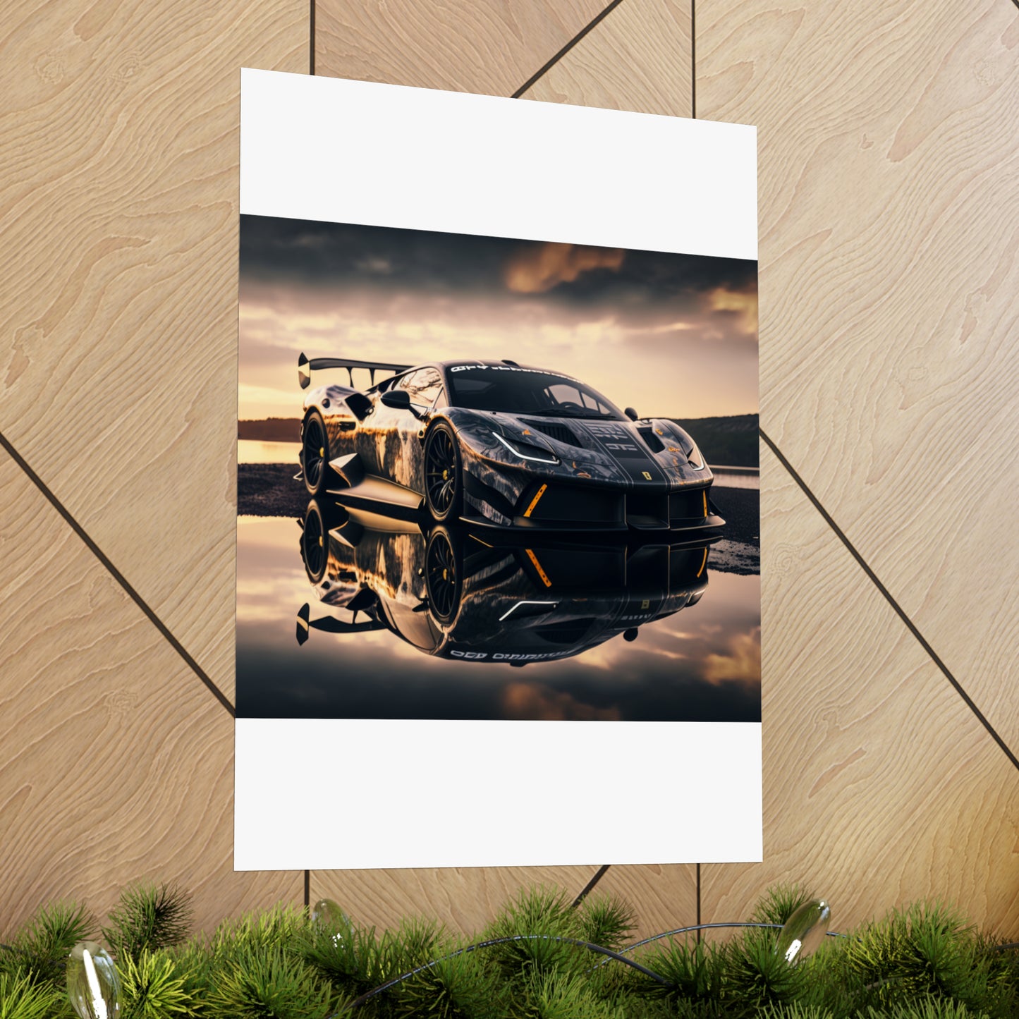 Premium Matte Vertical Posters Ferrari Lake 2