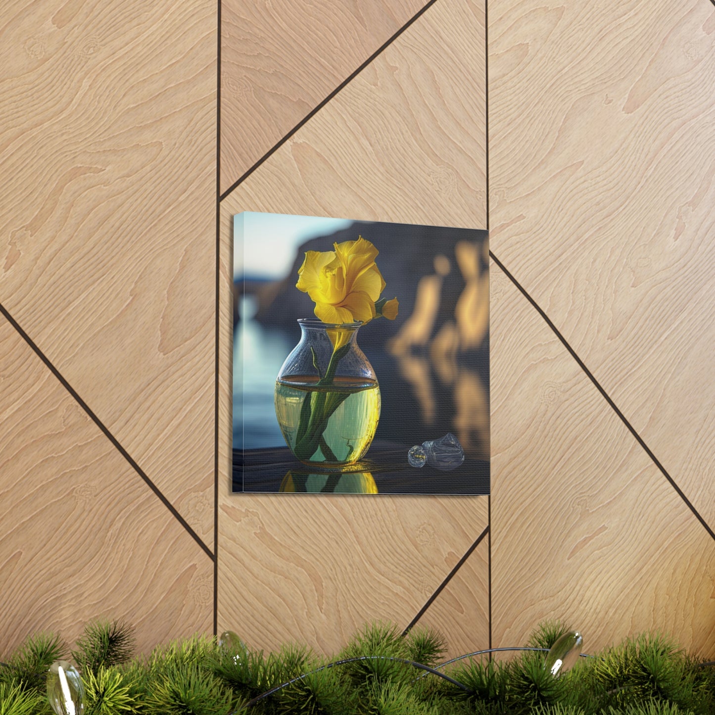 Canvas Gallery Wraps Yellow Gladiolus glass 3
