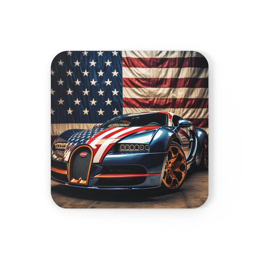 Corkwood Coaster Set Bugatti Flag American 4