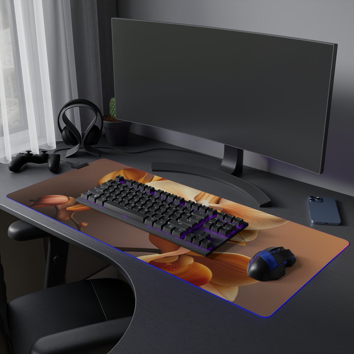 LED Gaming Mouse Pad orchid pedals 2