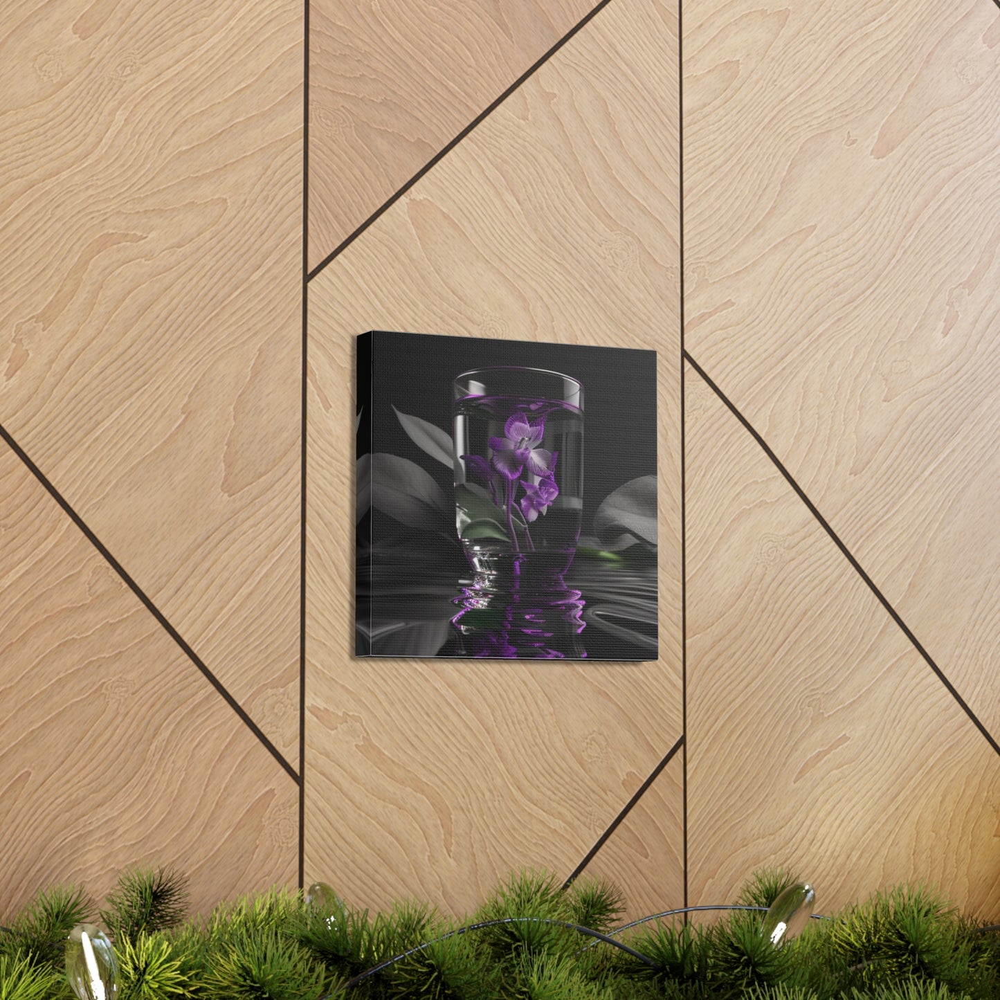 Canvas Gallery Wraps Purple Orchid Glass vase 1