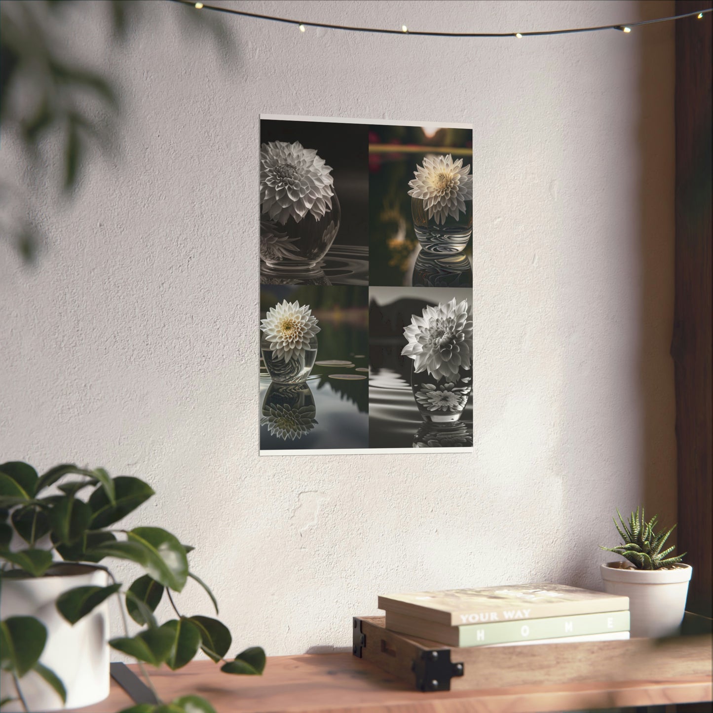 Premium Matte Vertical Posters White Dahlia 5