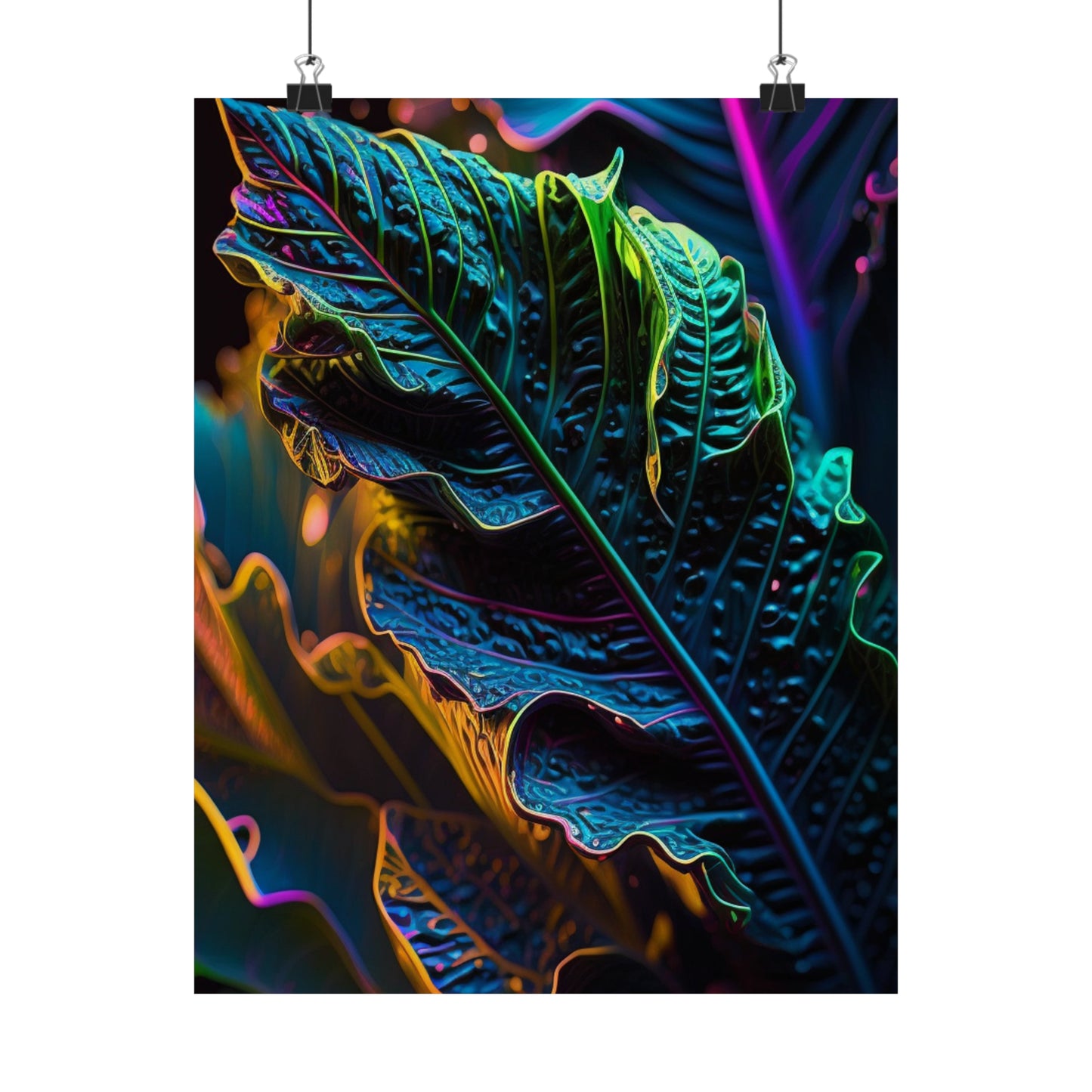 Premium Matte Vertical Posters Florescent Skull Death 4