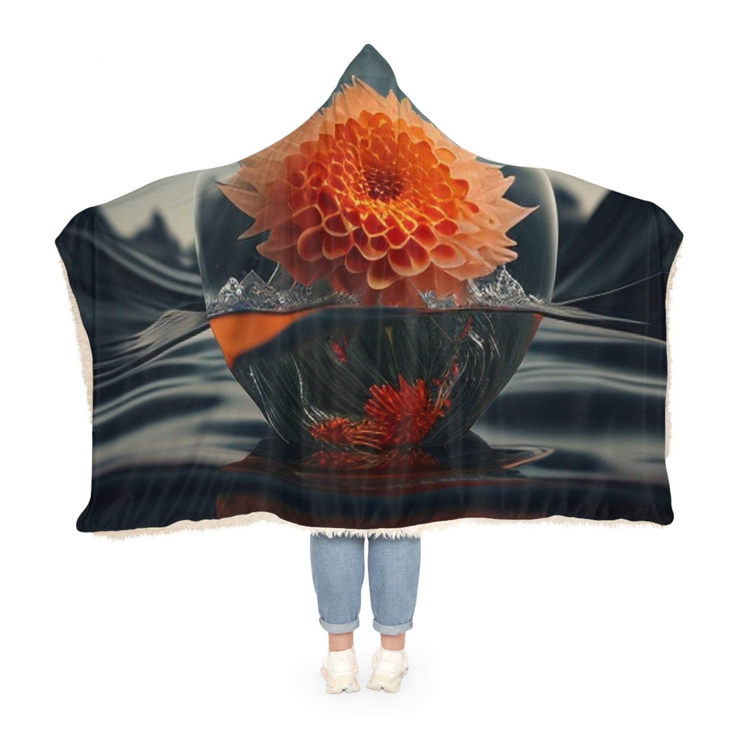 Snuggle Hooded Blanket Dahlia Orange 3