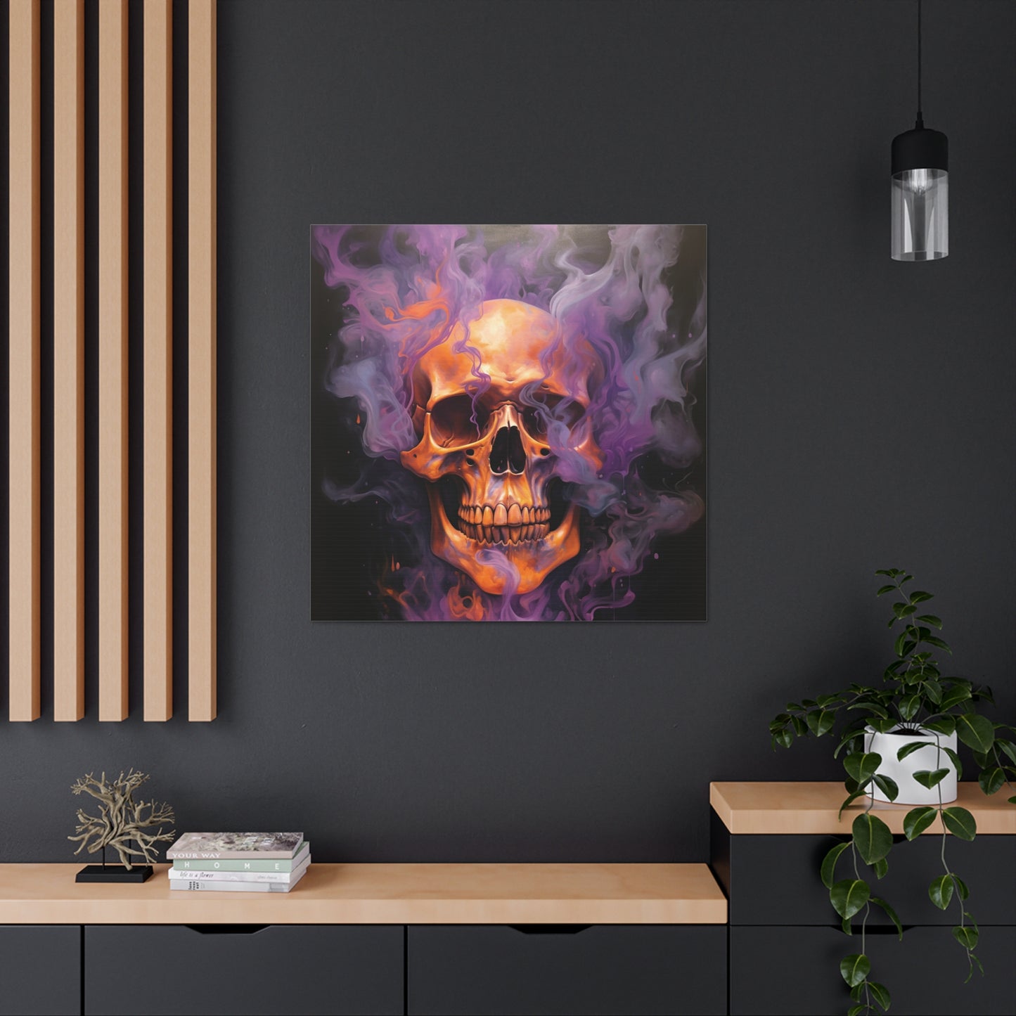 Canvas Gallery Wraps Skull Flames 4