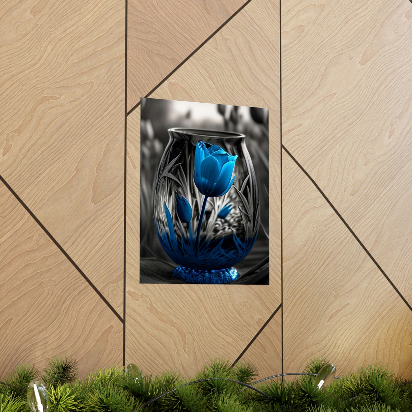 Premium Matte Vertical Posters Tulip Blue 3