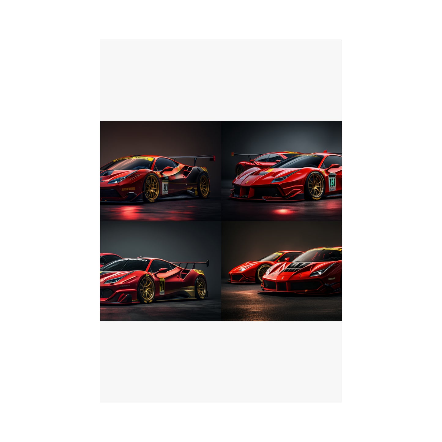 Premium Matte Vertical Posters Ferrari Red 5