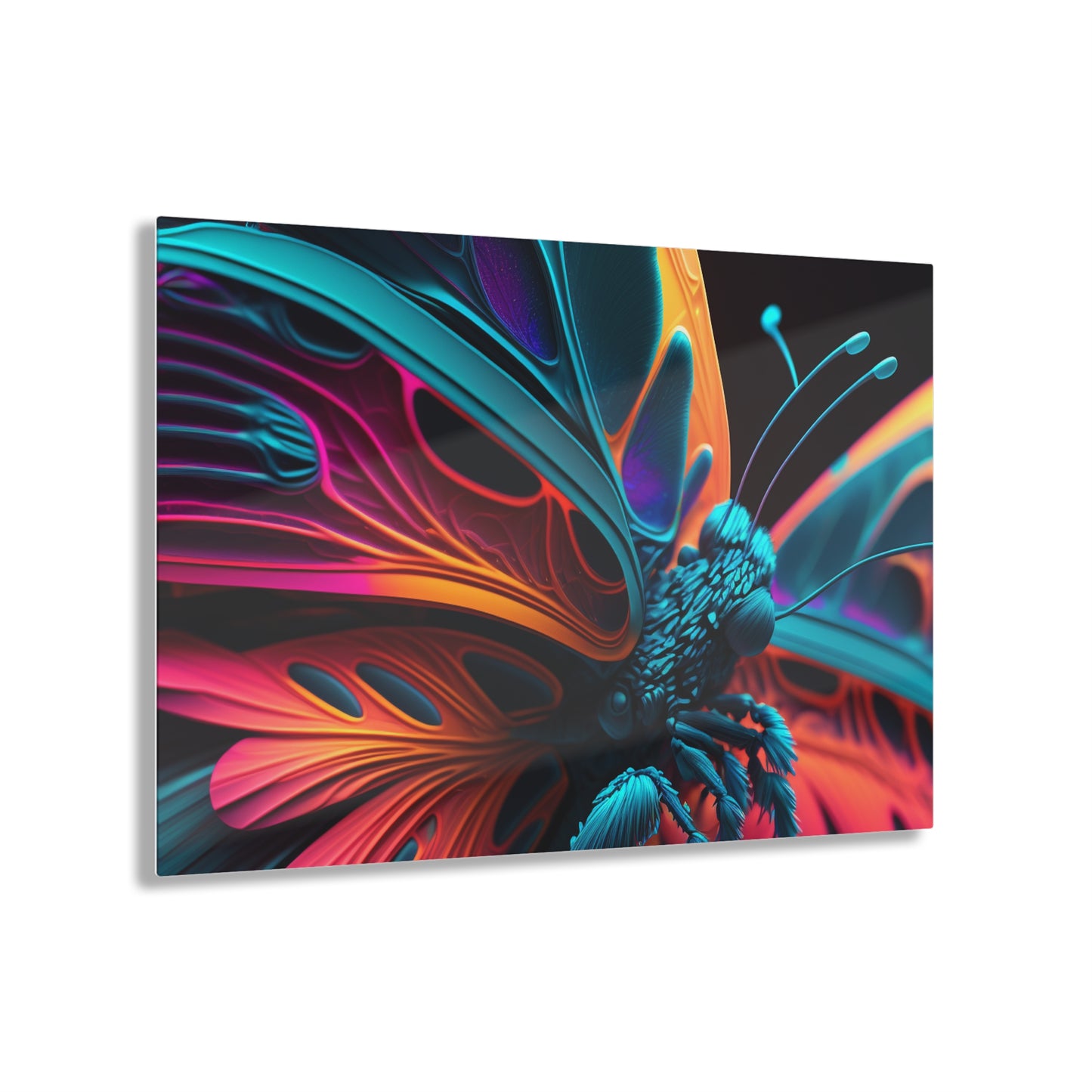 Acrylic Prints Neon Butterfly Macro 4