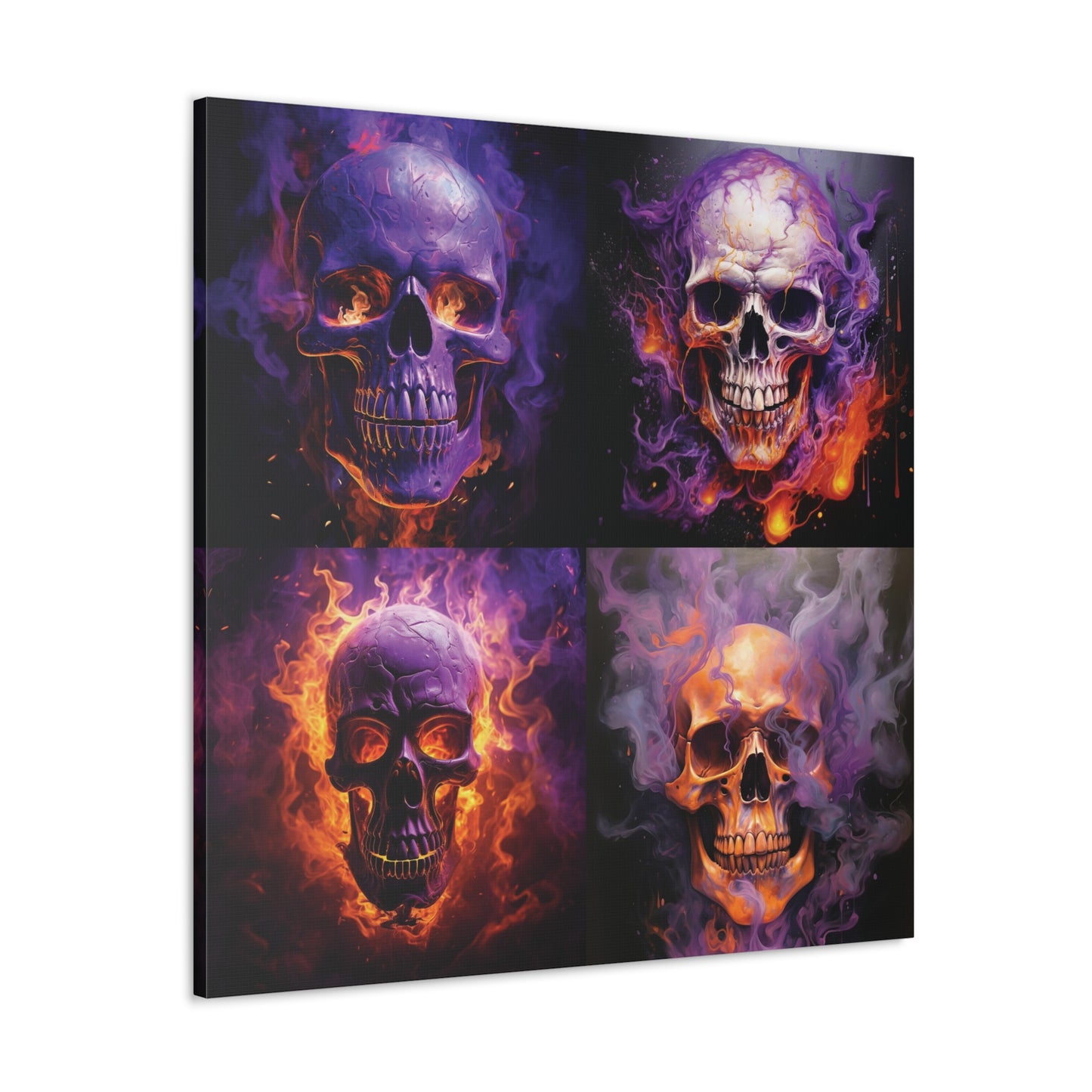 Canvas Gallery Wraps Skull Flames 5