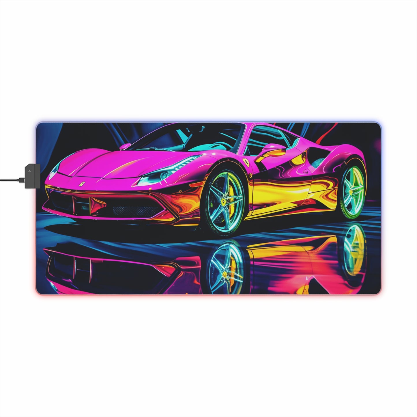 LED Gaming Mouse Pad Pink Macro Ferrari 3