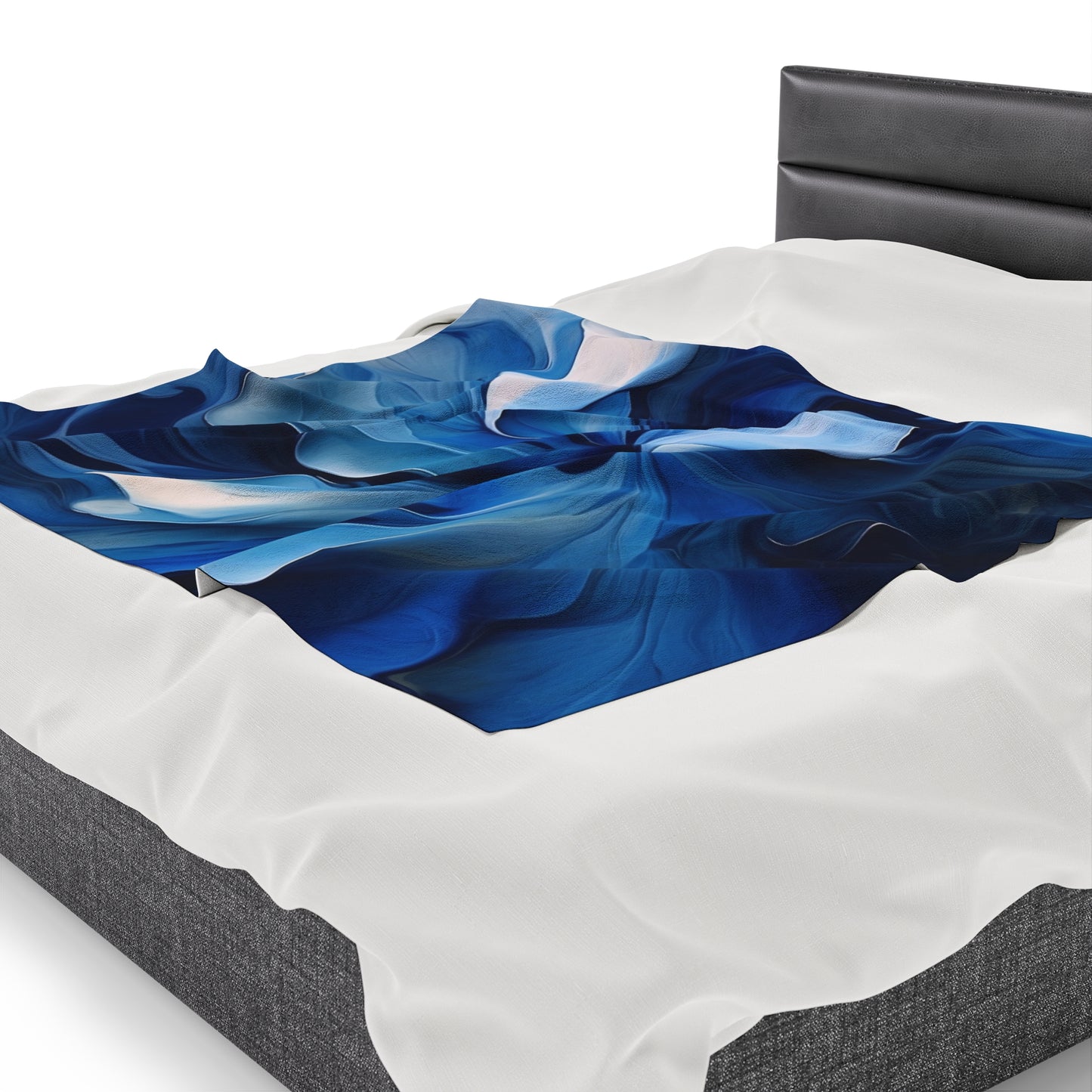 Velveteen Plush Blanket Abstract Blue Tulip 4