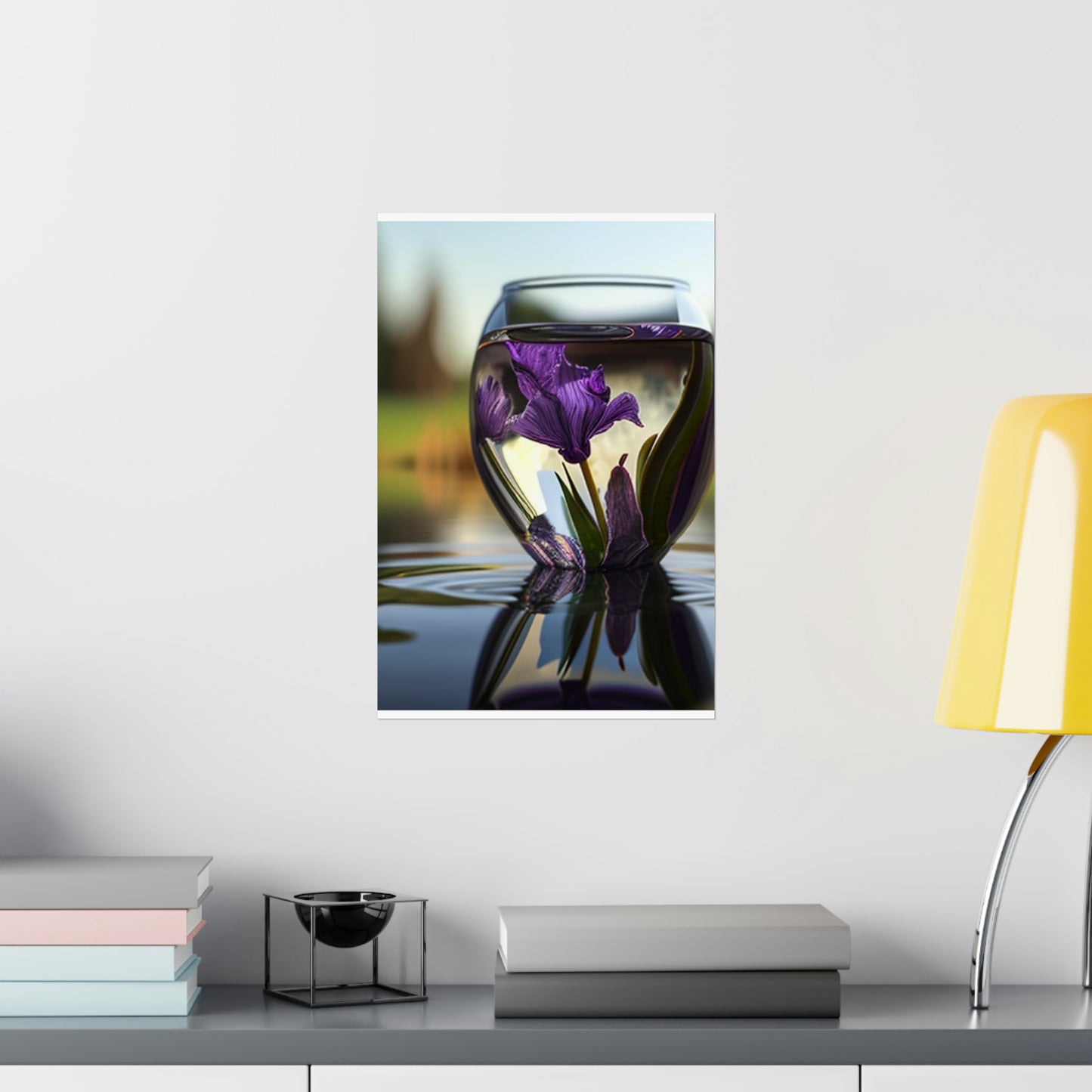 Premium Matte Vertical Posters Purple Iris in a vase 3