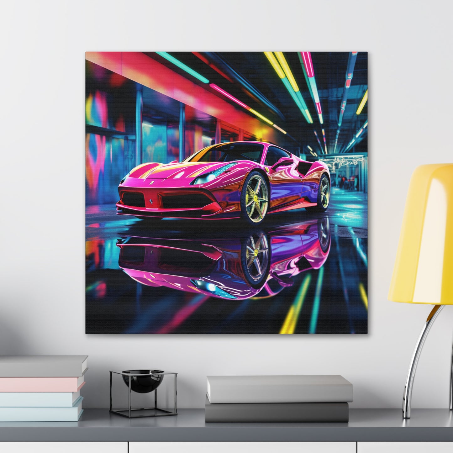 Canvas Gallery Wraps Pink Macro Ferrari 4