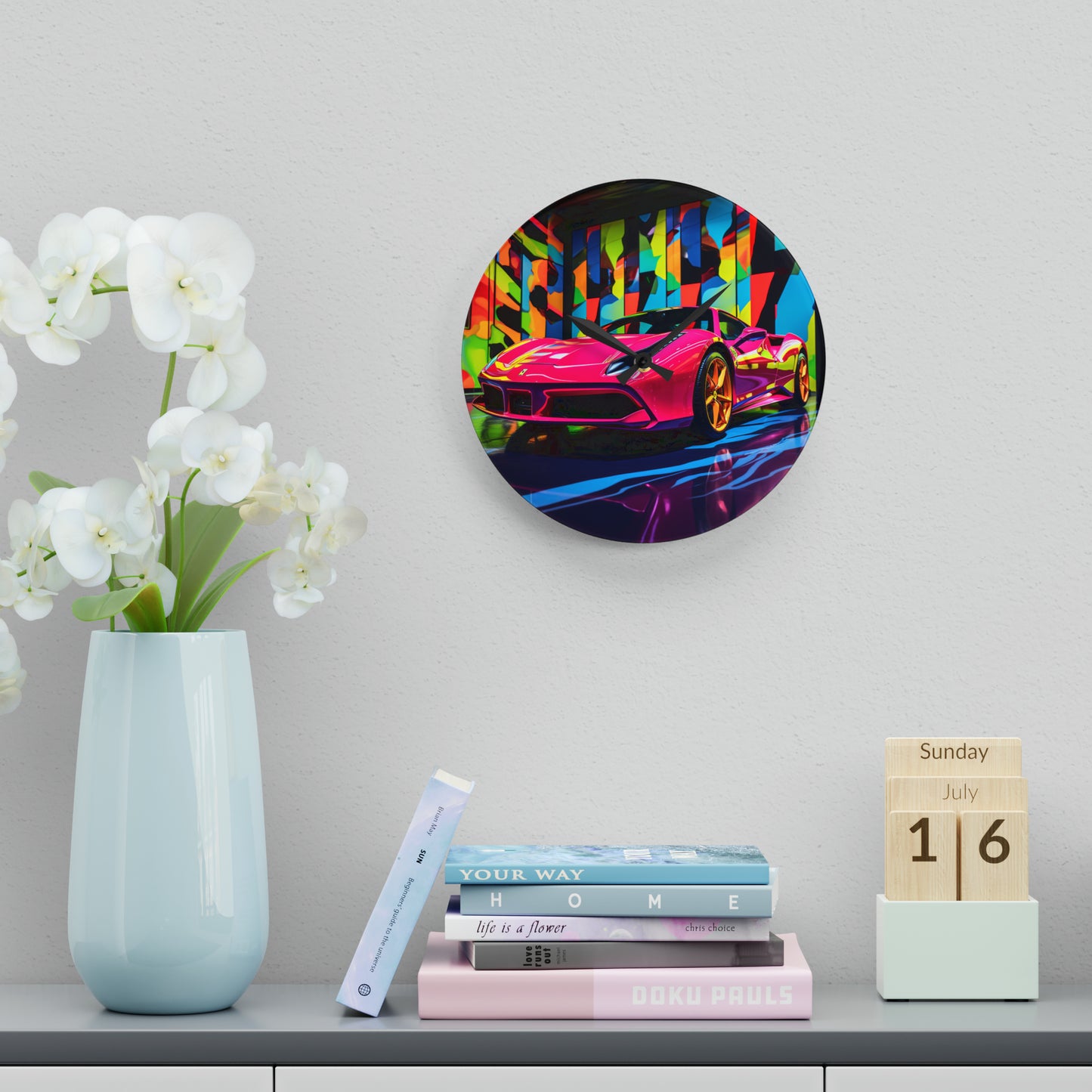 Acrylic Wall Clock Ferrari Flair Macro 1