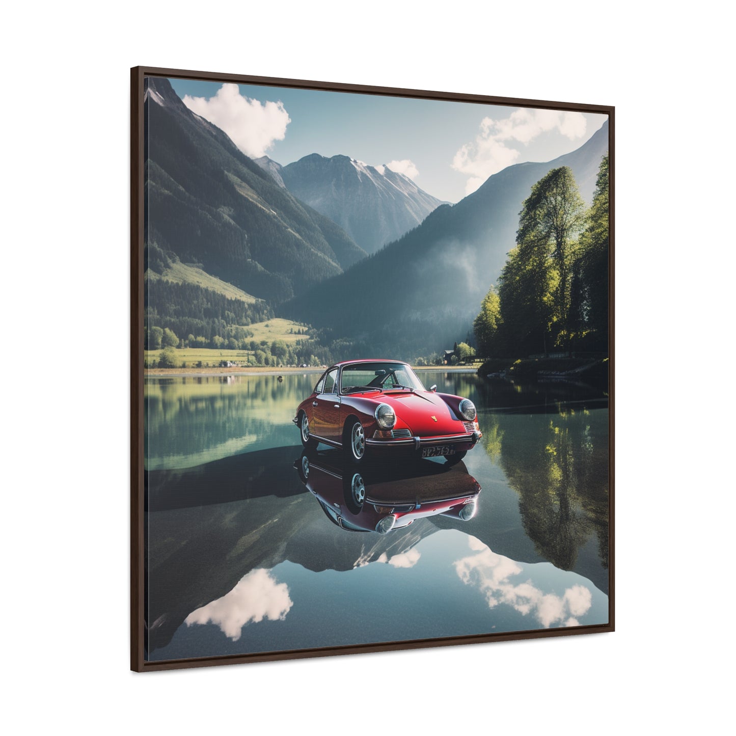 Gallery Canvas Wraps, Square Frame Porsche Lake 3