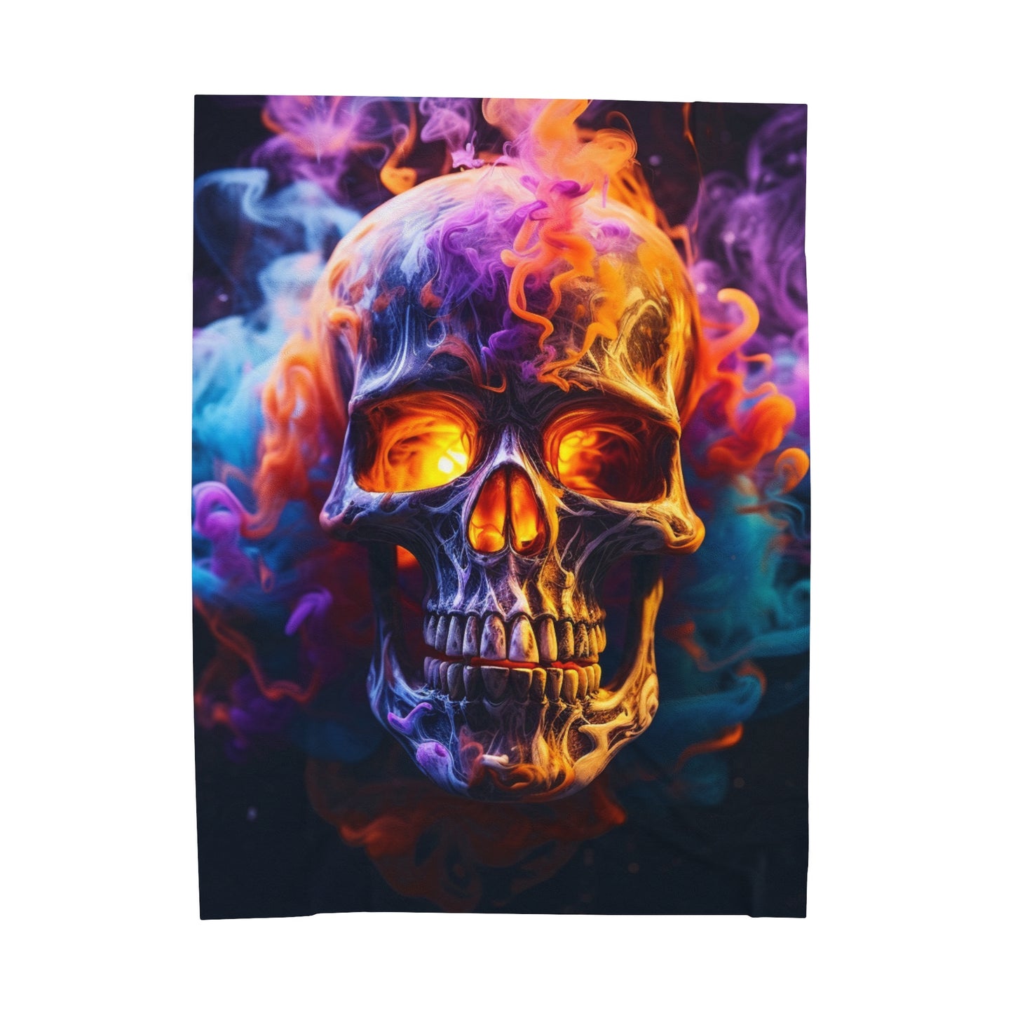 Velveteen Plush Blanket Macro Skull 2