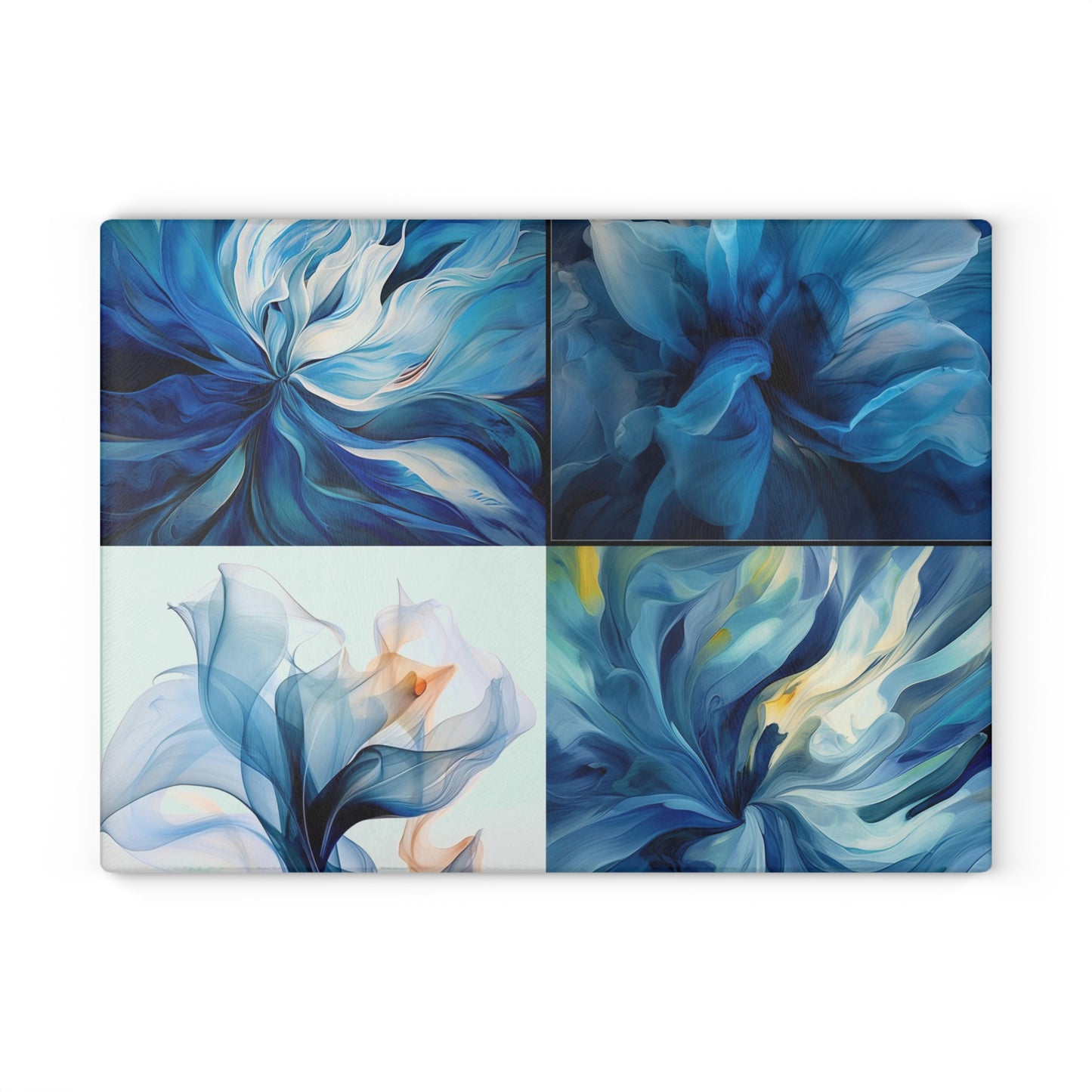 Glass Cutting Board Blue Tluip Abstract 5