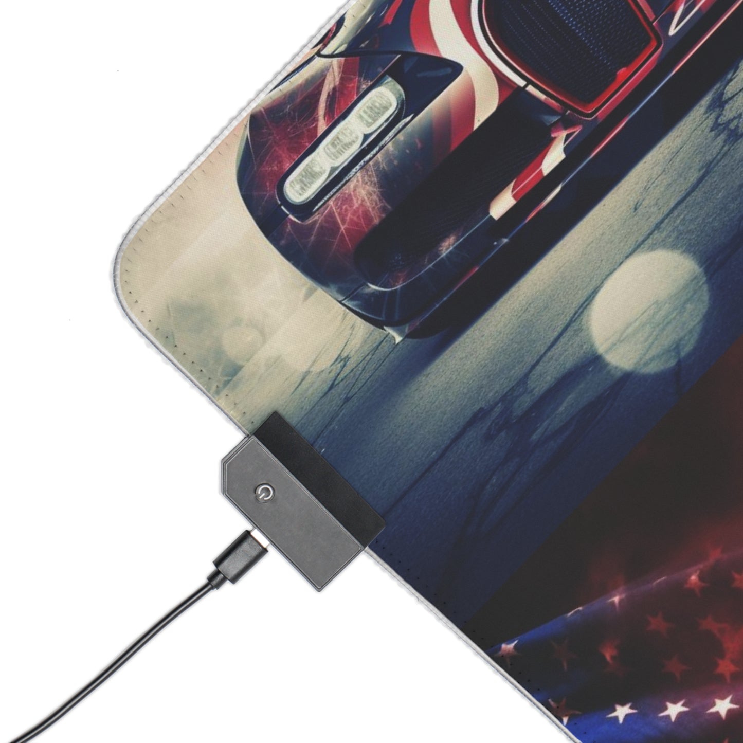 LED Gaming Mouse Pad Abstract American Flag Background Bugatti 5