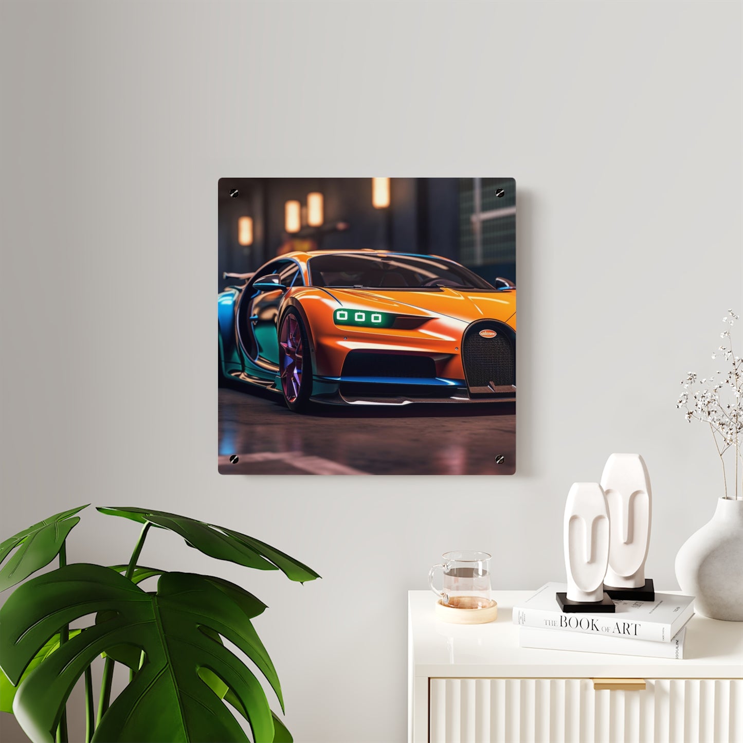 Acrylic Wall Art Panels Hyper Bugatti Neon Chiron 1