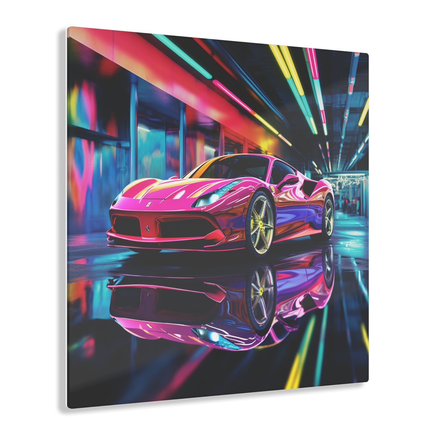 Acrylic Prints Pink Macro Ferrari 4