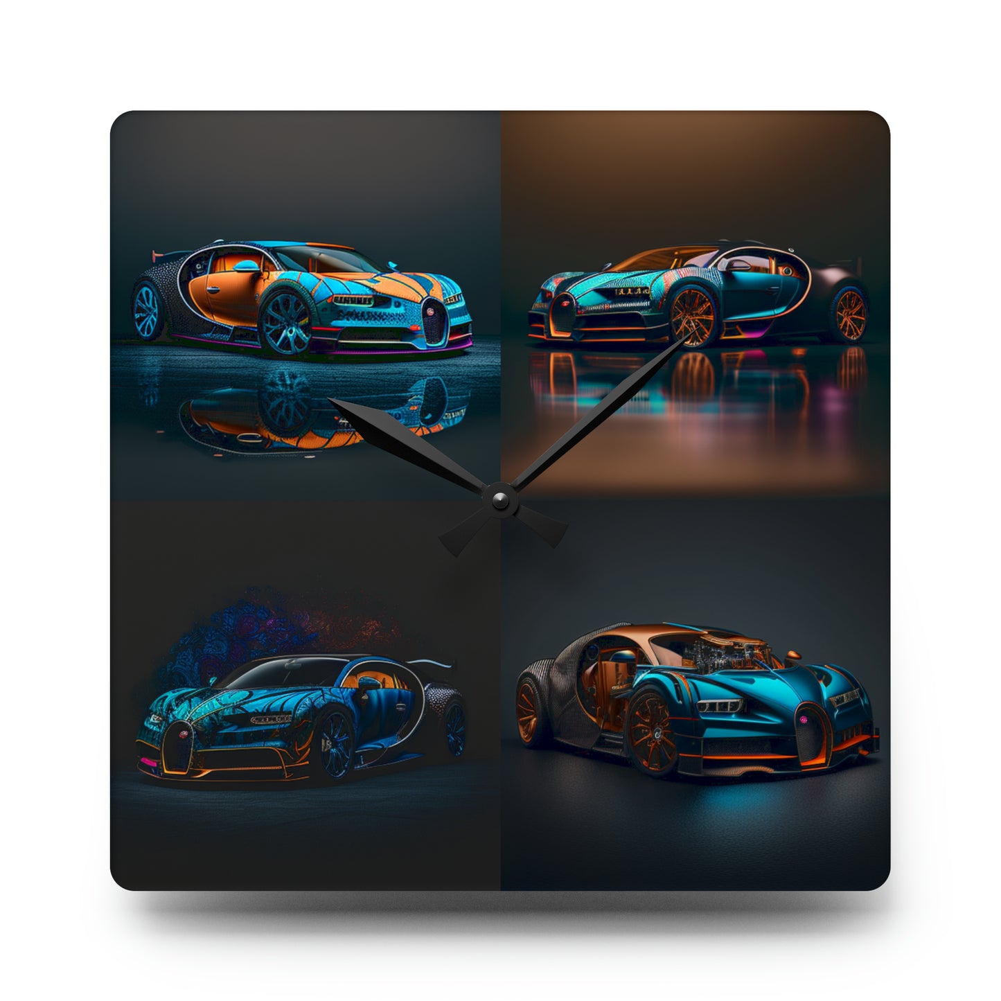 Acrylic Wall Clock Bugatti Blue 5