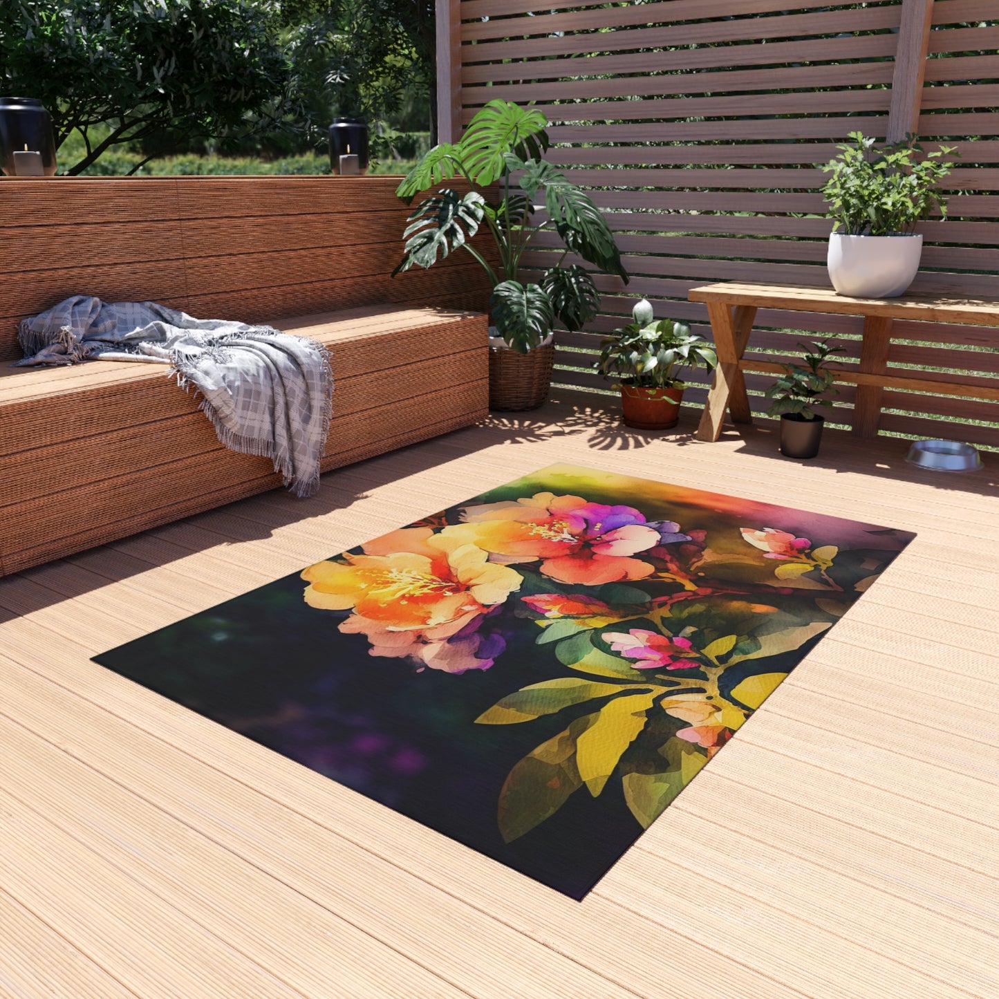 Outdoor Rug  Bright Spring Flowers 2