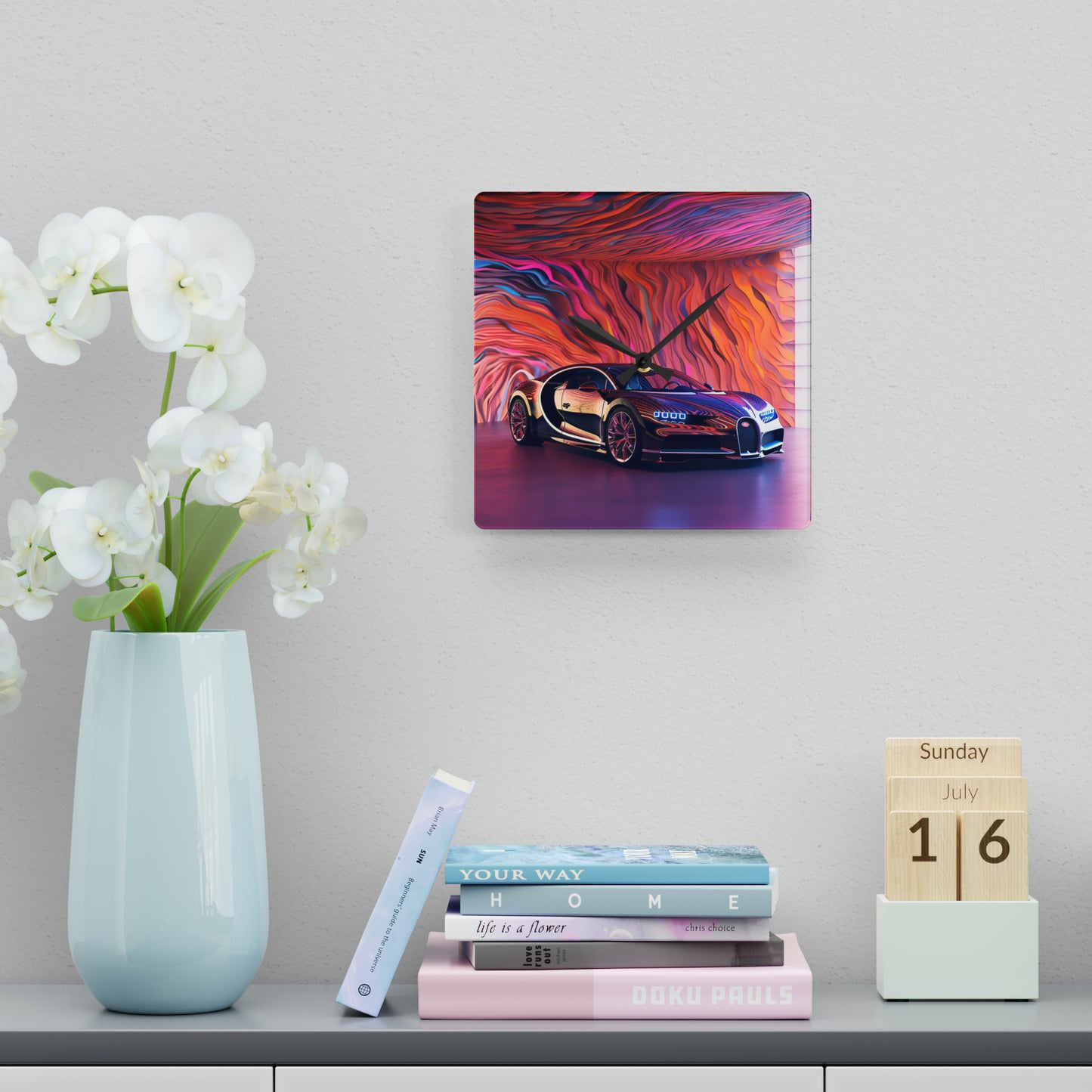 Acrylic Wall Clock Bugatti Abstract Flair 4