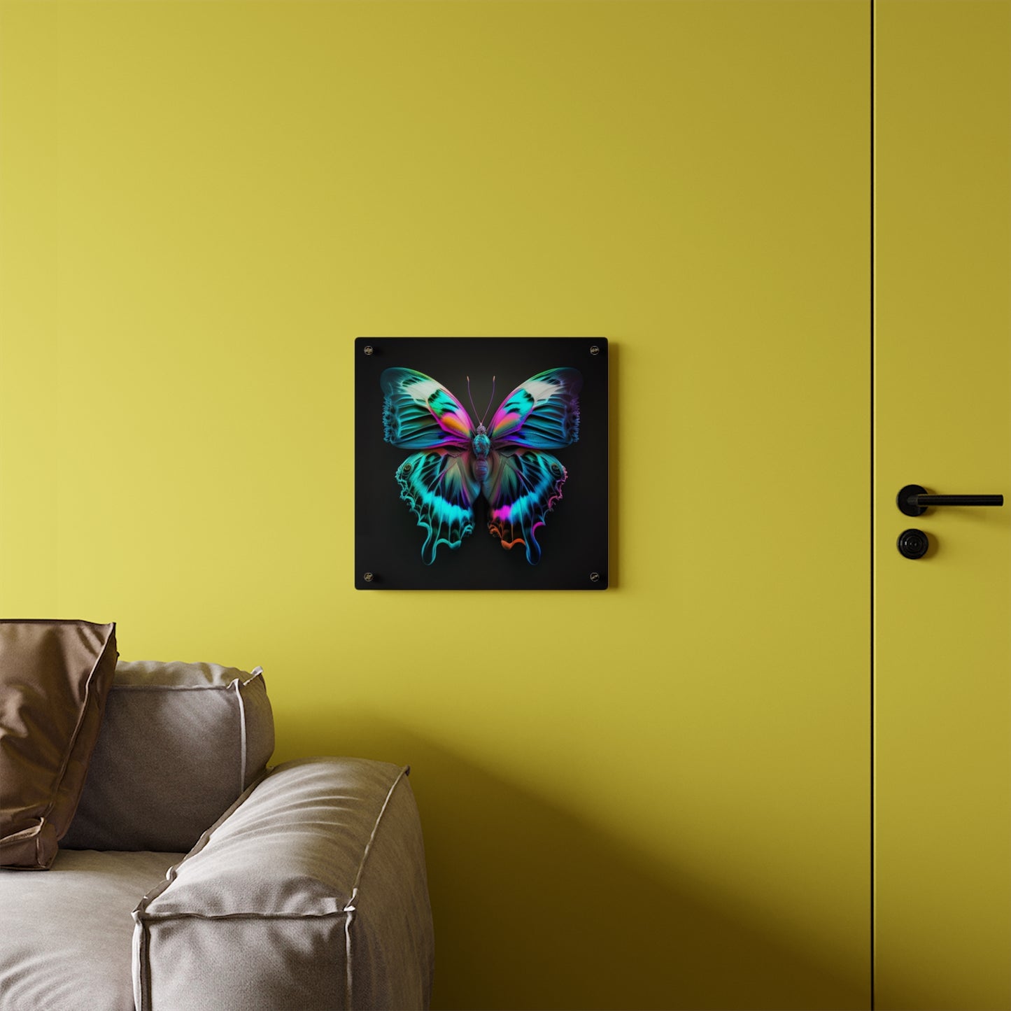 Acrylic Wall Art Panels Neon Butterfly Fusion 4