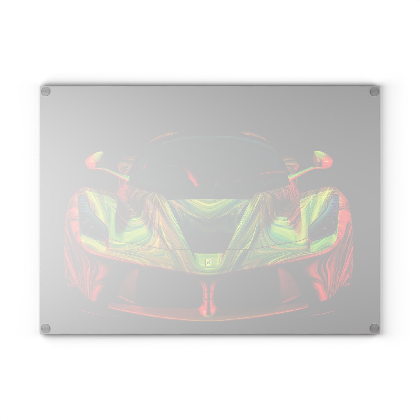 Glass Cutting Board Ferrari Neon 1