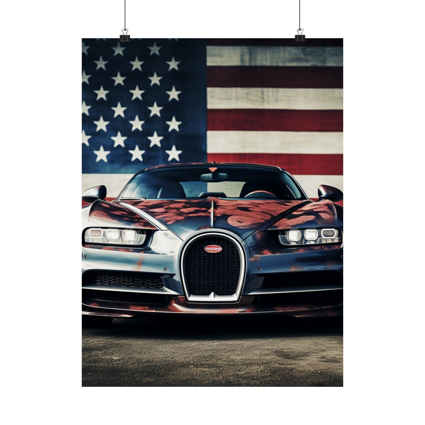 Premium Matte Vertical Posters Bugatti Flag 3