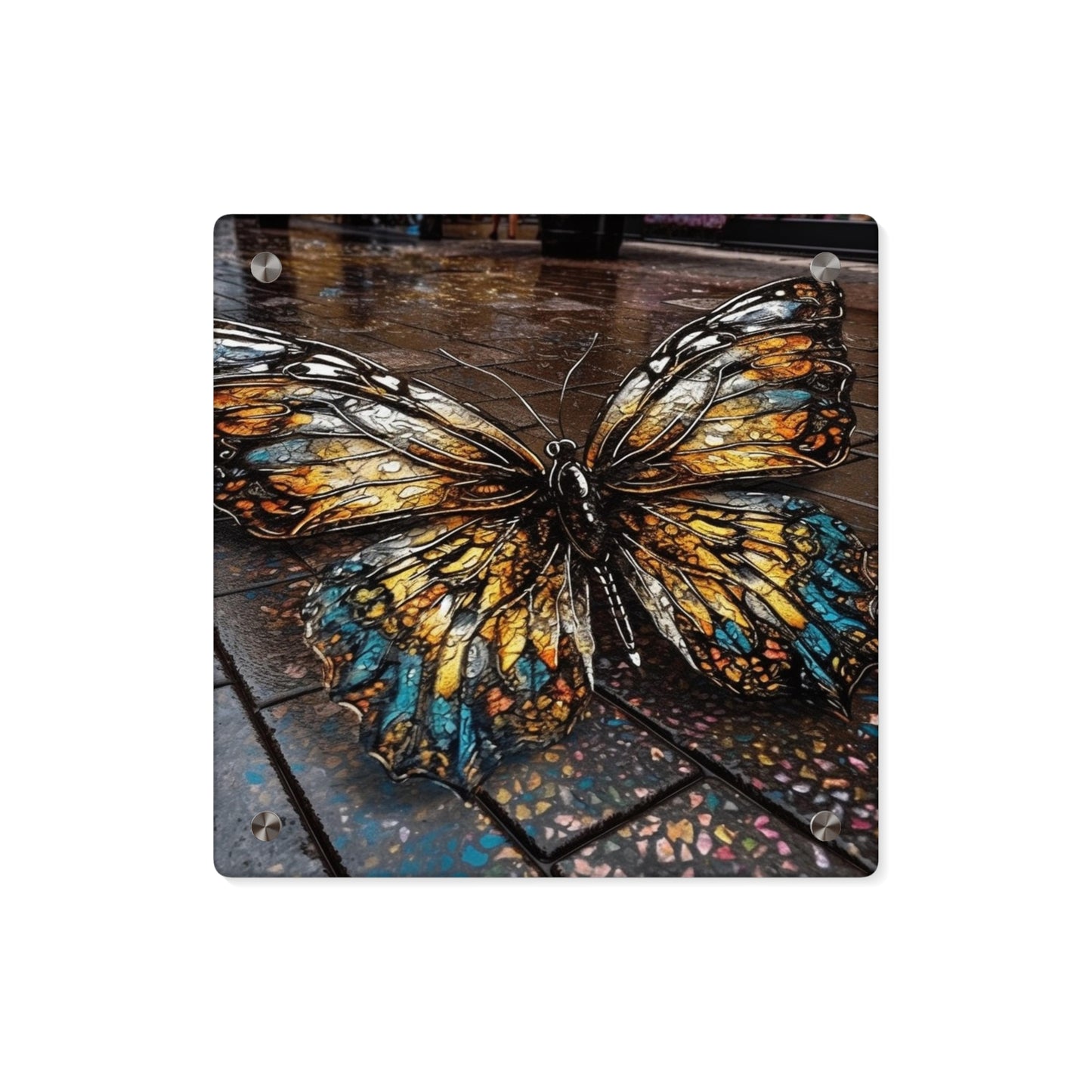 Acrylic Wall Art Panels Water Butterfly Street 1