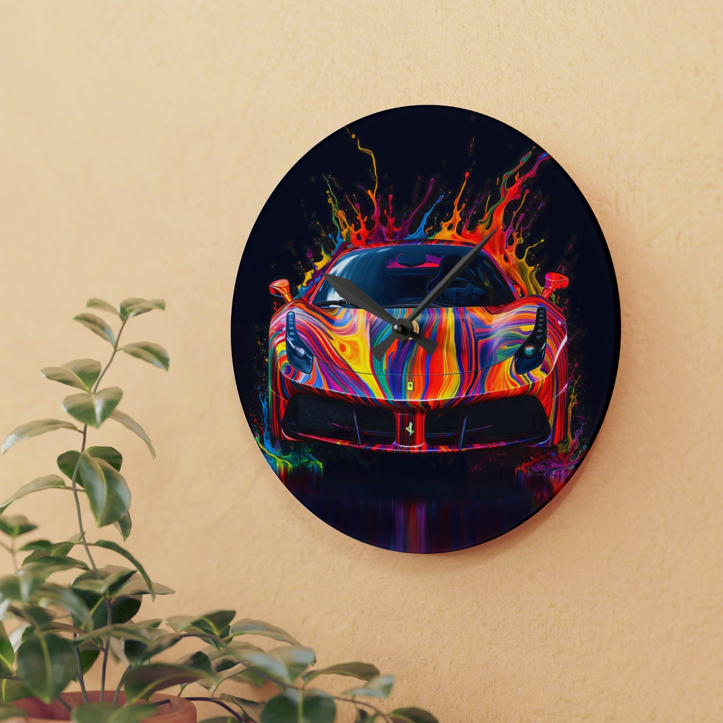 Acrylic Wall Clock Ferrari Fusion Water 4