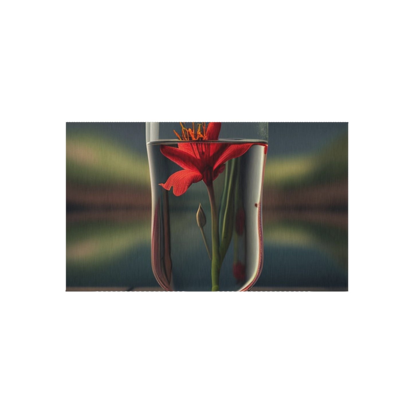 Outdoor Rug  Red Lily in a Glass vase 1